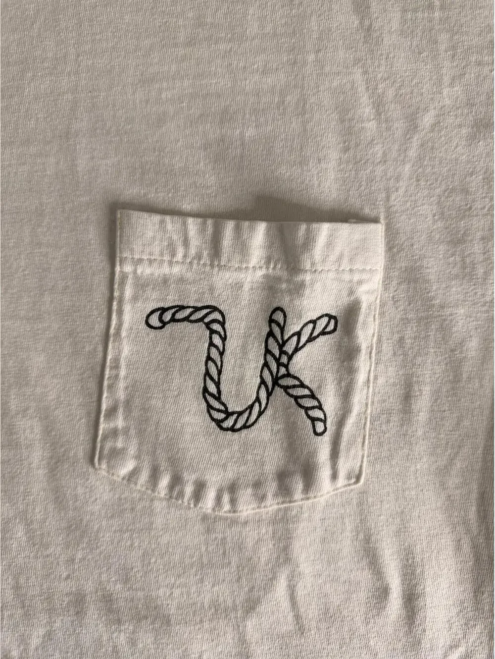Vintage Dixie Dude Ranch Cream Pocket T-Shirt with Rope 'UK' Embroidery XL